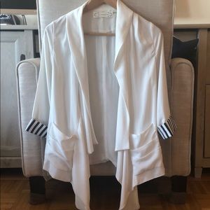 White Blazer with Stripped sleeves
